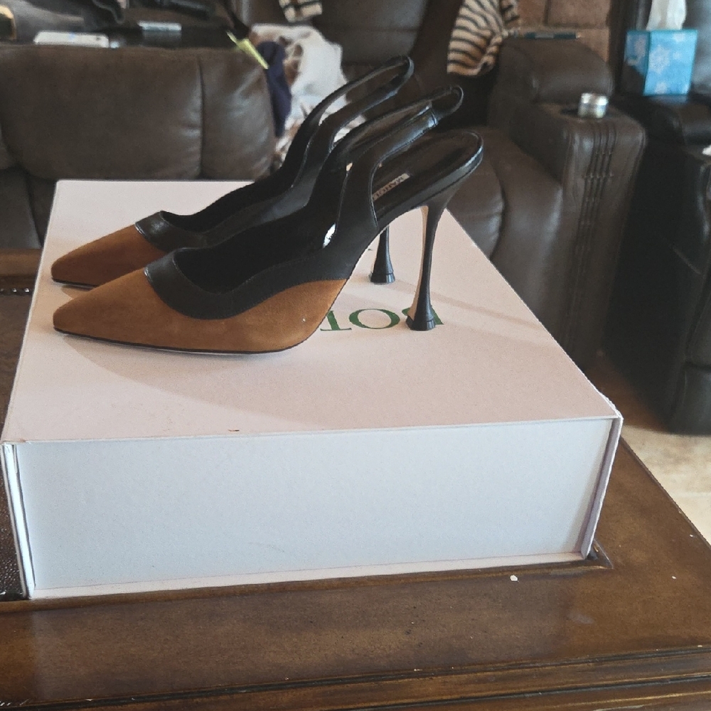 Manolo Blahnik Brown and Black Heels